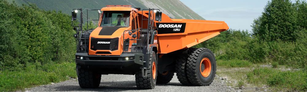 Doosan lanzará el nuevo camión volquete articulado ADT DA45-7 4x4 en Bauma 2022