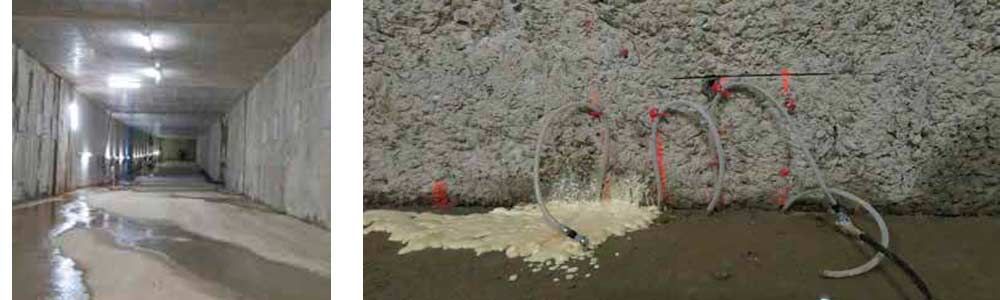 The project site - Pressure hoses to inject the resin