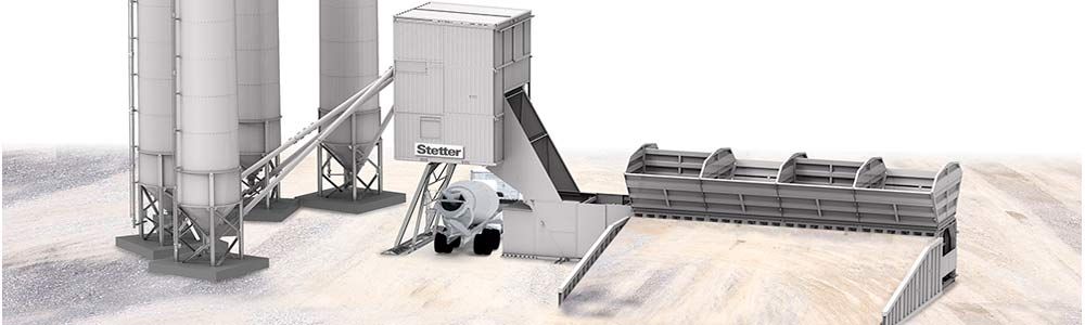 Planta de mezclado móvil M 3.0 Stetter de hormigón: hasta 120 m³ de hormigón fresco por hora