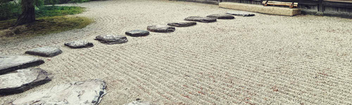 Jardín Zen con áridos