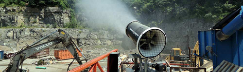 Spraystream mitiga el polvo en plantas de reciclaje, minas o en tareas de demolición