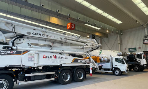 Vista general stand BARYSERV BS – CIFA. Bomba de hormigón CIFA, K47 CARBOTECH