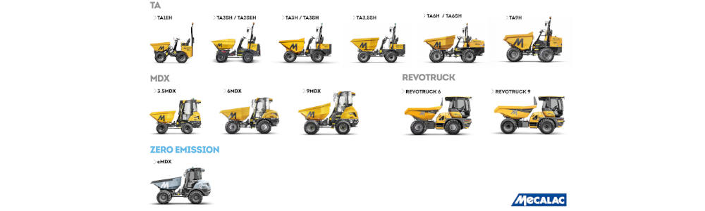 Mecalac actualiza su gama de Dúmperes
