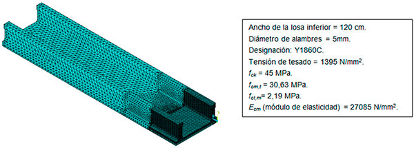 Vista del modelo de elementos finitos con elementos SOLID186