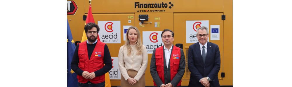 Antón Leis, director de AECID, Yuliia Sokolovska, embajadora de Ucrania, Albares, ministro de Exteriores, Pierre-Nic