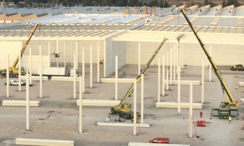 Nave construida con prefabricados de hormigón