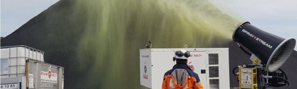 La empresa Ferrovial utiliza los cañones nebulizadores de Spraystream, distribuidos por Anzeve S.L para la prevención de SC en acopios de balasto