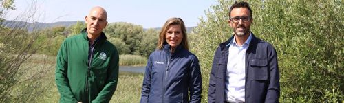 Eduardo de Miguel, Gerente de la Fundación Global Nature; Carmen Díaz, CEO de Holcim España y Félix Romero, Director General de Medio Natural y Biodiversidad de la Junta de Castilla-La Mancha.