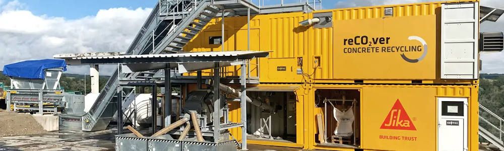 Tecnología de reciclaje de hormigón reCO2ver® de SIKA