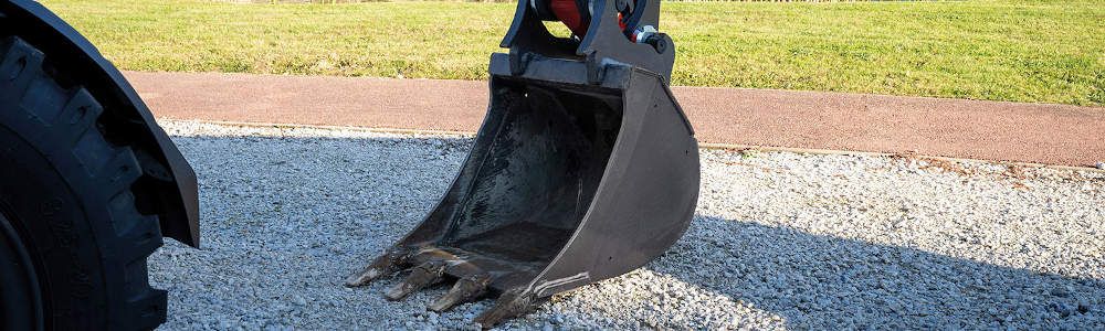 Garra hidráulica de cazo para excavadoras Mecalac