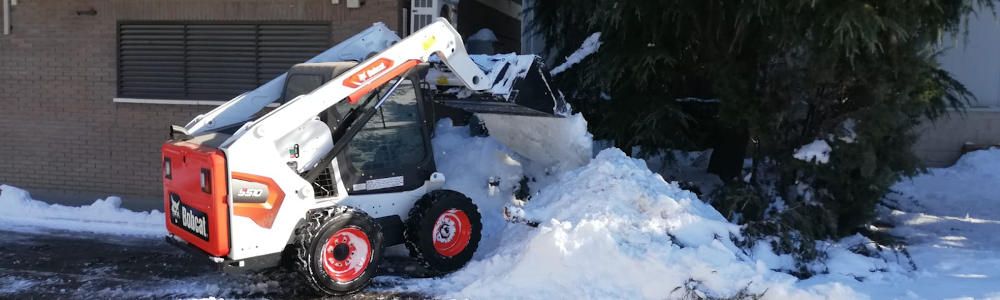Cargadora Bobcat retirando nieve en Madrid